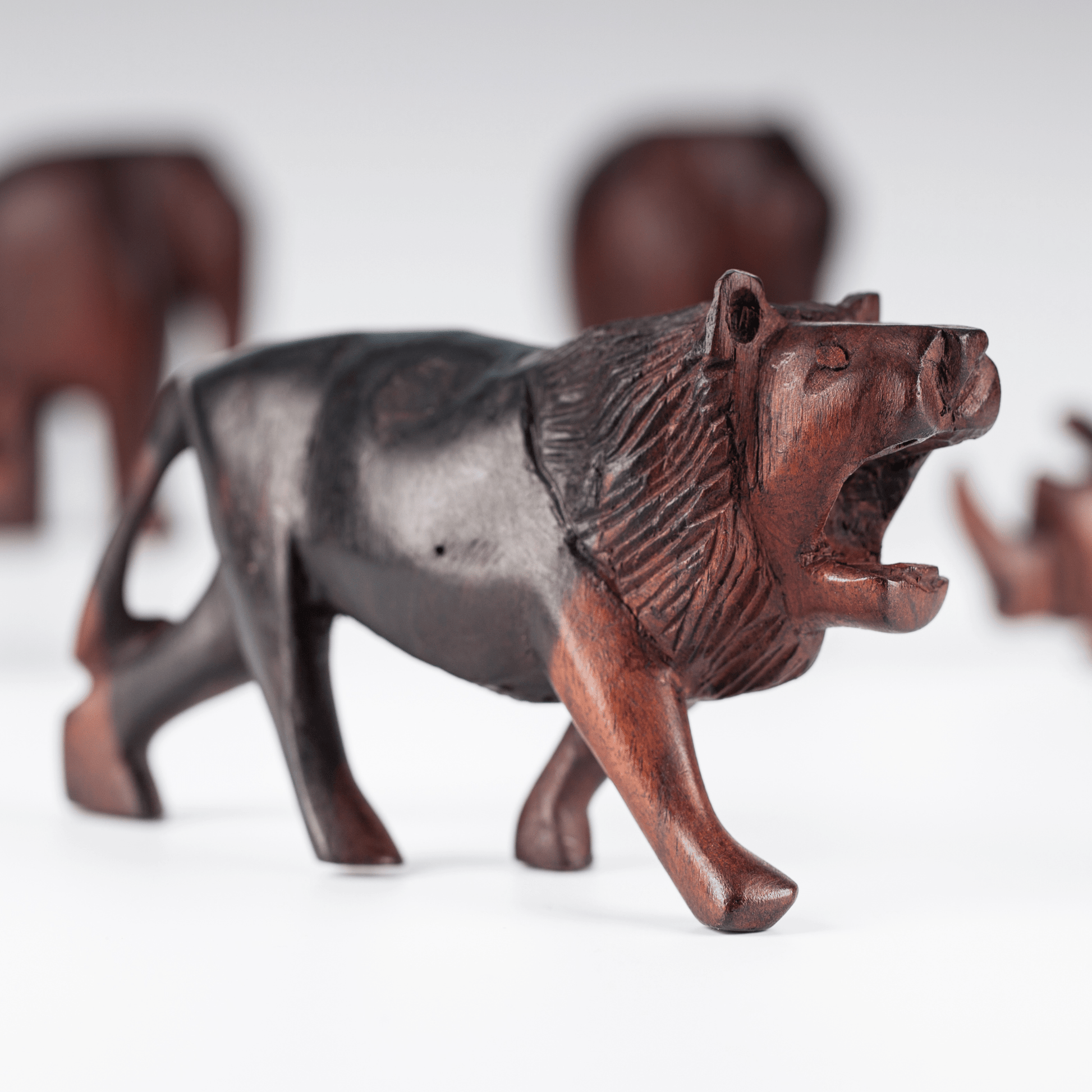 Hand carved wooden African Lion at Afrahouse African Art - AfrahouseAfrican Art