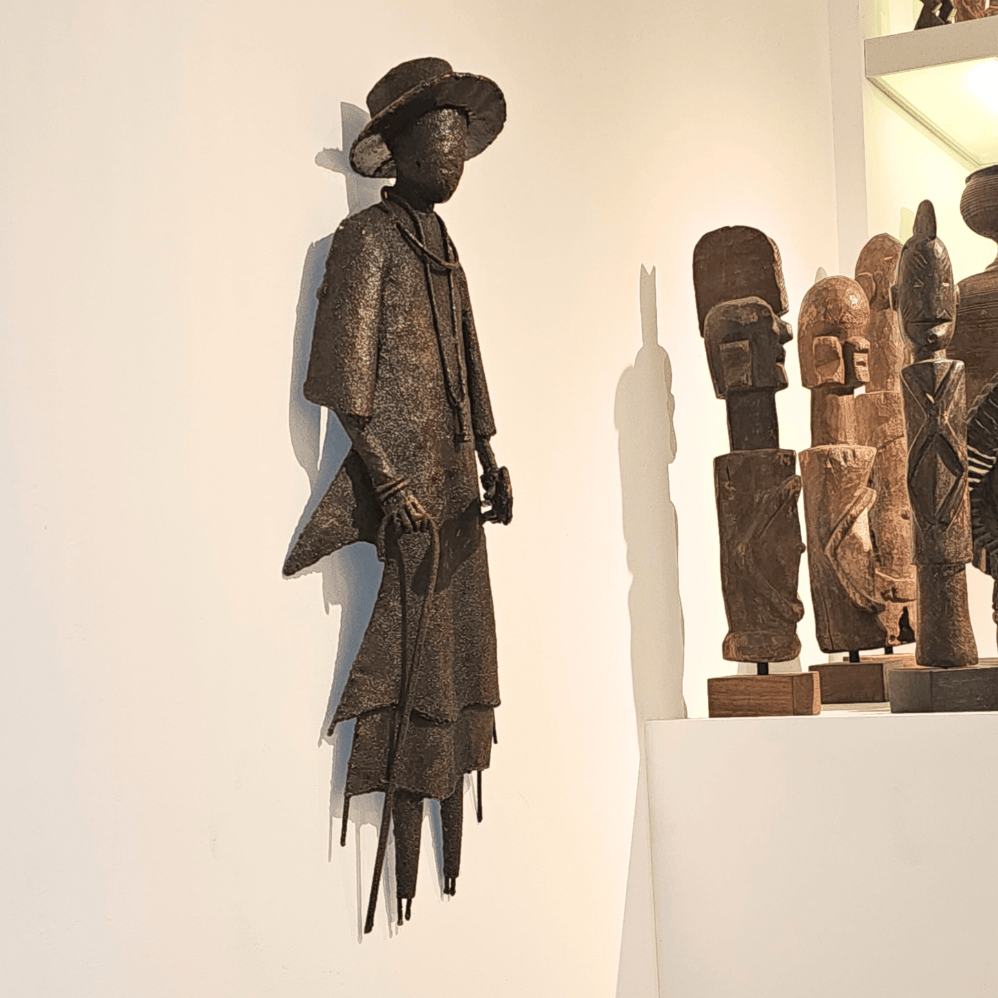 Metal Sculpture of a fulani herder at Afrahouse African Art - AfrahouseAfrican Art