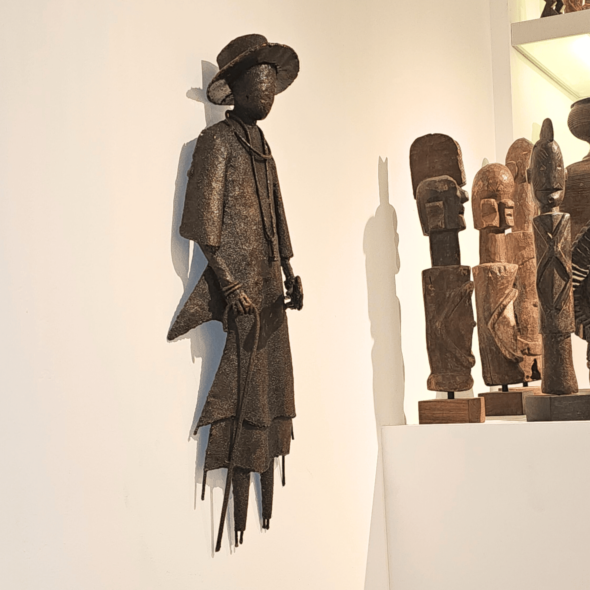 Metal Sculpture of a fulani herder at Afrahouse African Art - AfrahouseAfrican Art