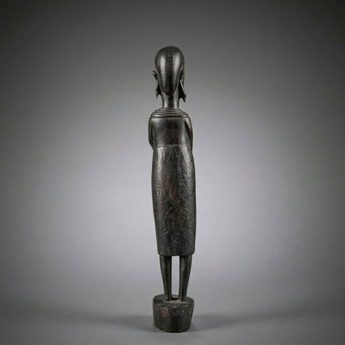 rear view of a Maasai ebony female figure